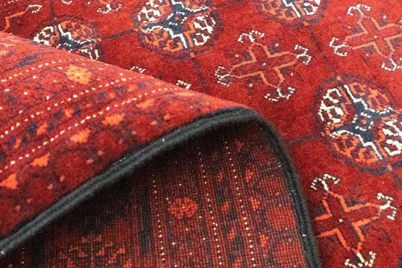 Runner Afghansk matta - Bukhara - 293 x 87 cm - mörkröd