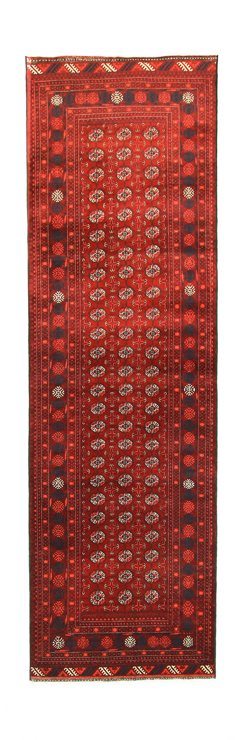 Runner Afghansk matta - Bukhara - 294 x 84 cm - mörkröd