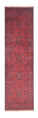 Runner Afghansk matta - Kunduz - 290 x 80 cm - mörkröd
