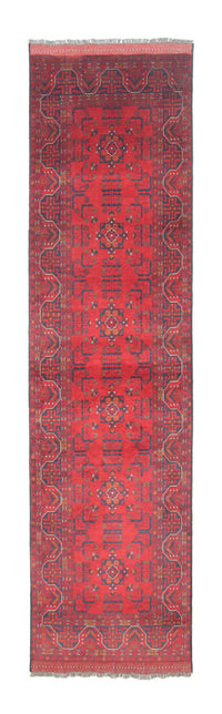 Runner Afghansk matta - Kunduz - 294 x 80 cm - röd