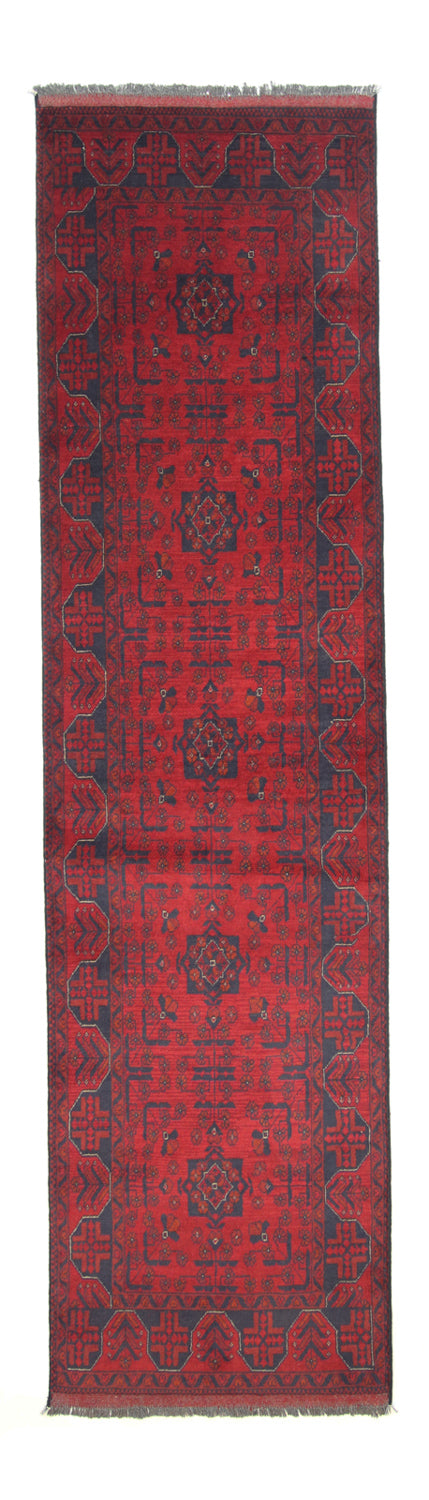 Runner Afghansk matta - Kunduz - 296 x 77 cm - röd