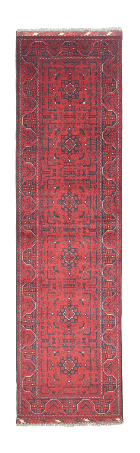 Runner Afghansk matta - Kunduz - 302 x 78 cm - röd