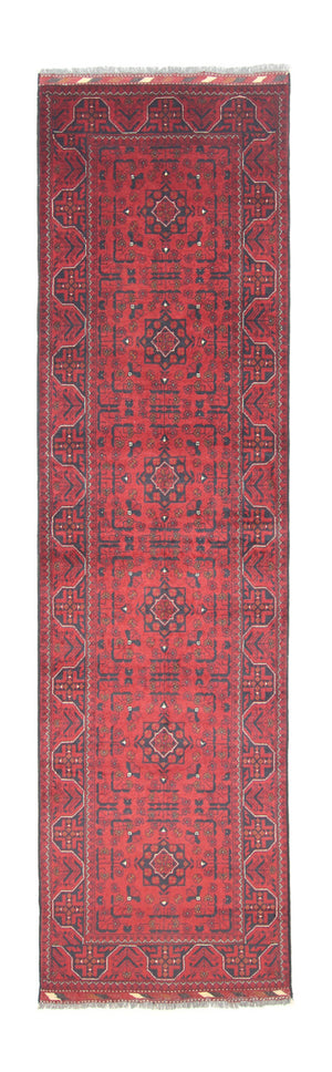 Runner Afghansk matta - Kunduz - 302 x 78 cm - röd