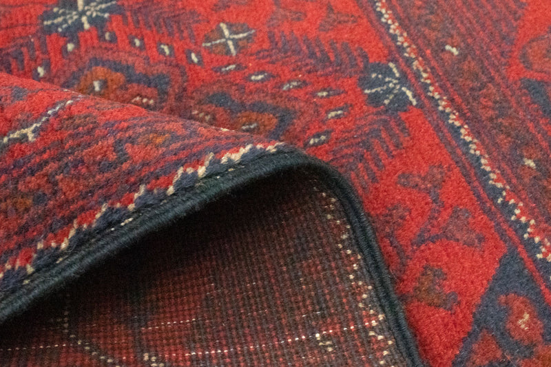 Afghansk matta - Kunduz - 123 x 75 cm - mörkröd