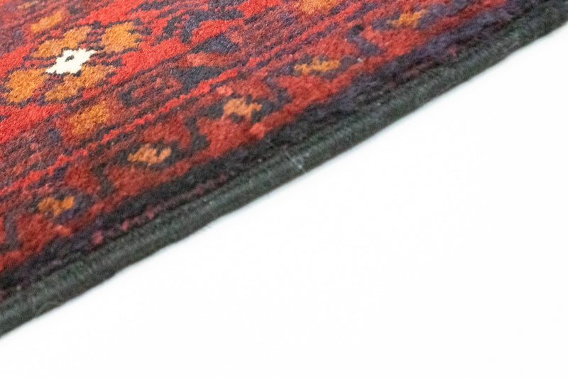 Afghansk matta - Kunduz - 121 x 82 cm - mörkröd