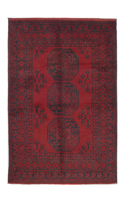 Afghansk matta - Filpa - 145 x 96 cm - röd