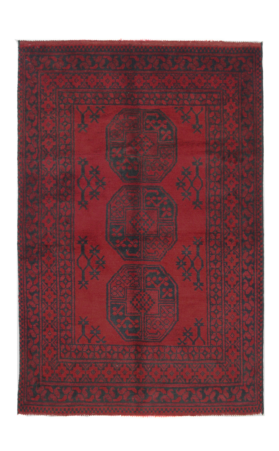 Afghansk matta - Filpa - 145 x 96 cm - röd
