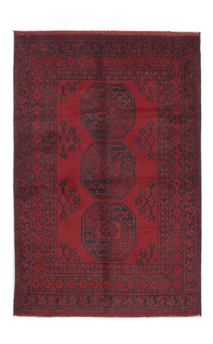 Afghansk matta - Filpa - 145 x 96 cm - röd