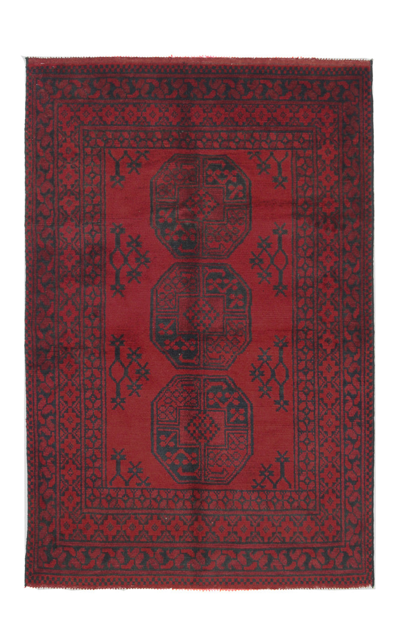 Afghansk matta - Filpa - 145 x 96 cm - röd