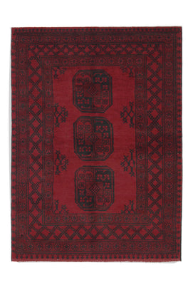 Afghansk matta - Filpa - 139 x 102 cm - röd
