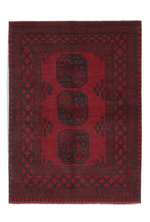 Afghansk matta - Filpa - 139 x 102 cm - röd