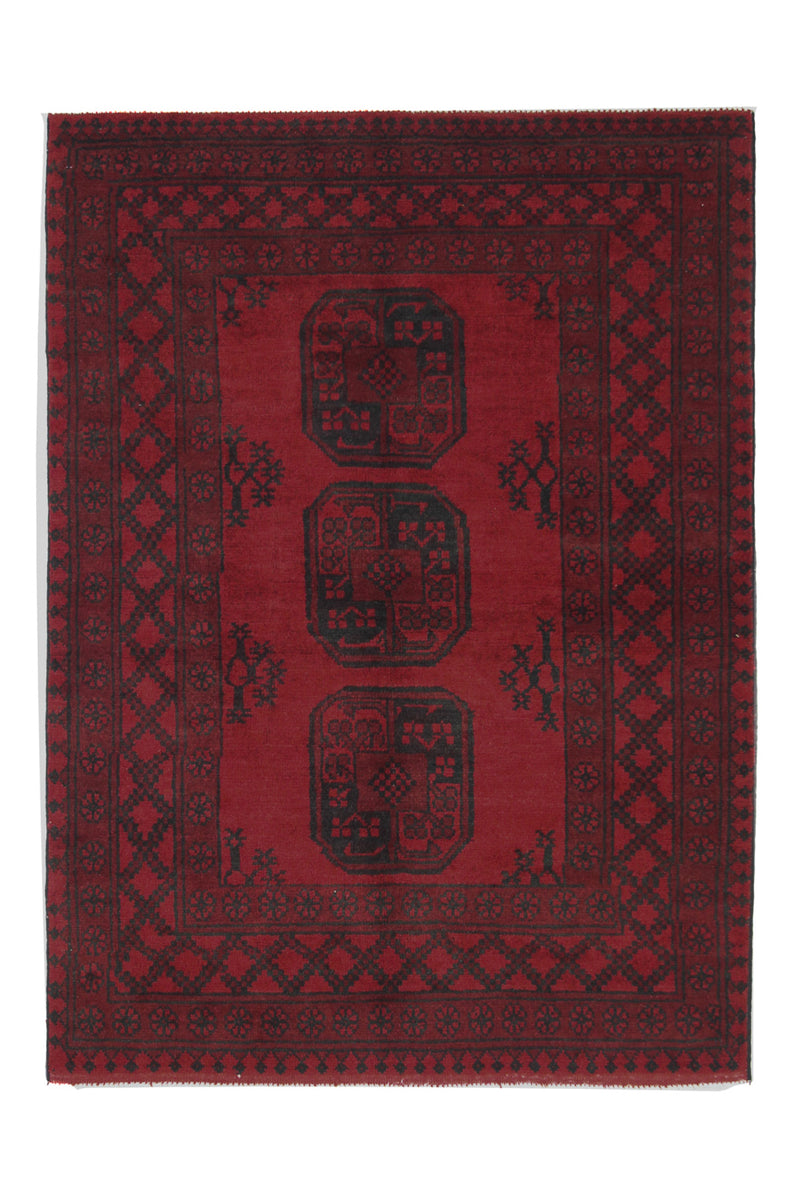 Afghansk matta - Filpa - 139 x 102 cm - röd