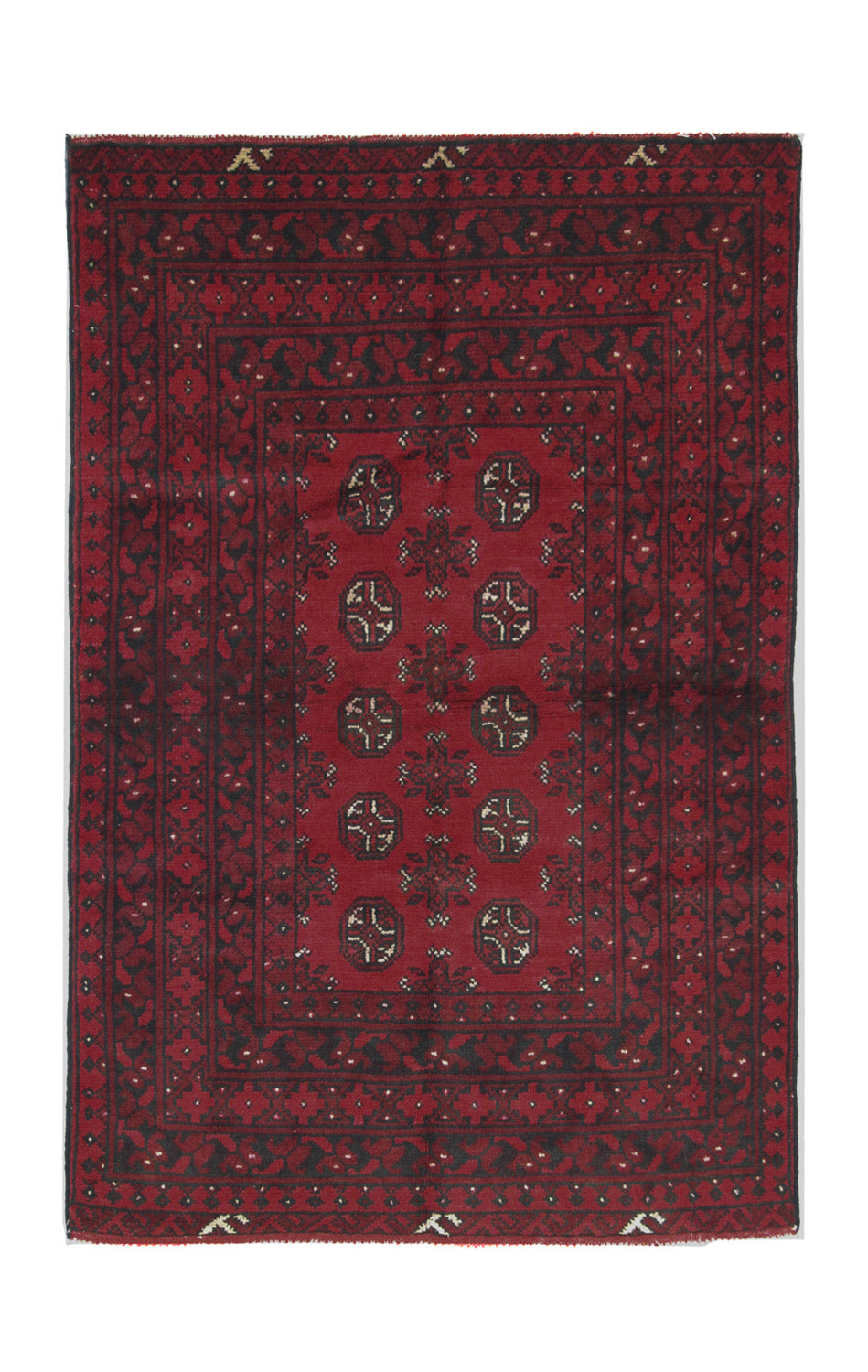 Afghansk matta - Filpa - 145 x 93 cm - röd