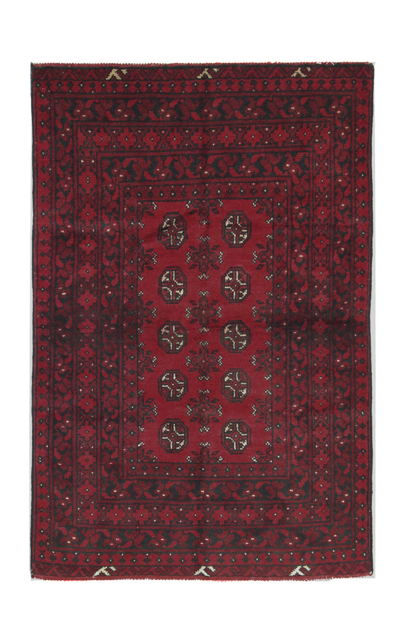Afghansk matta - Filpa - 145 x 93 cm - röd