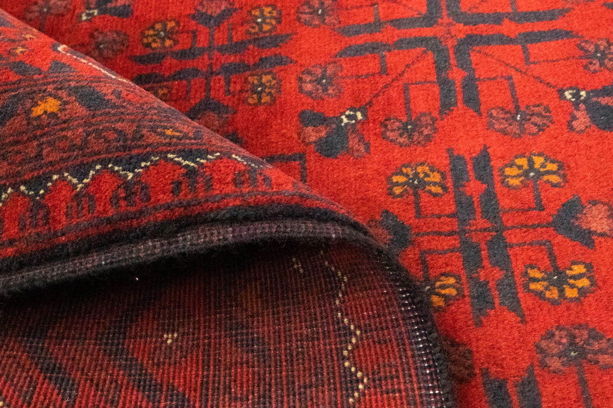 Afghansk matta - Kunduz - 194 x 147 cm - röd