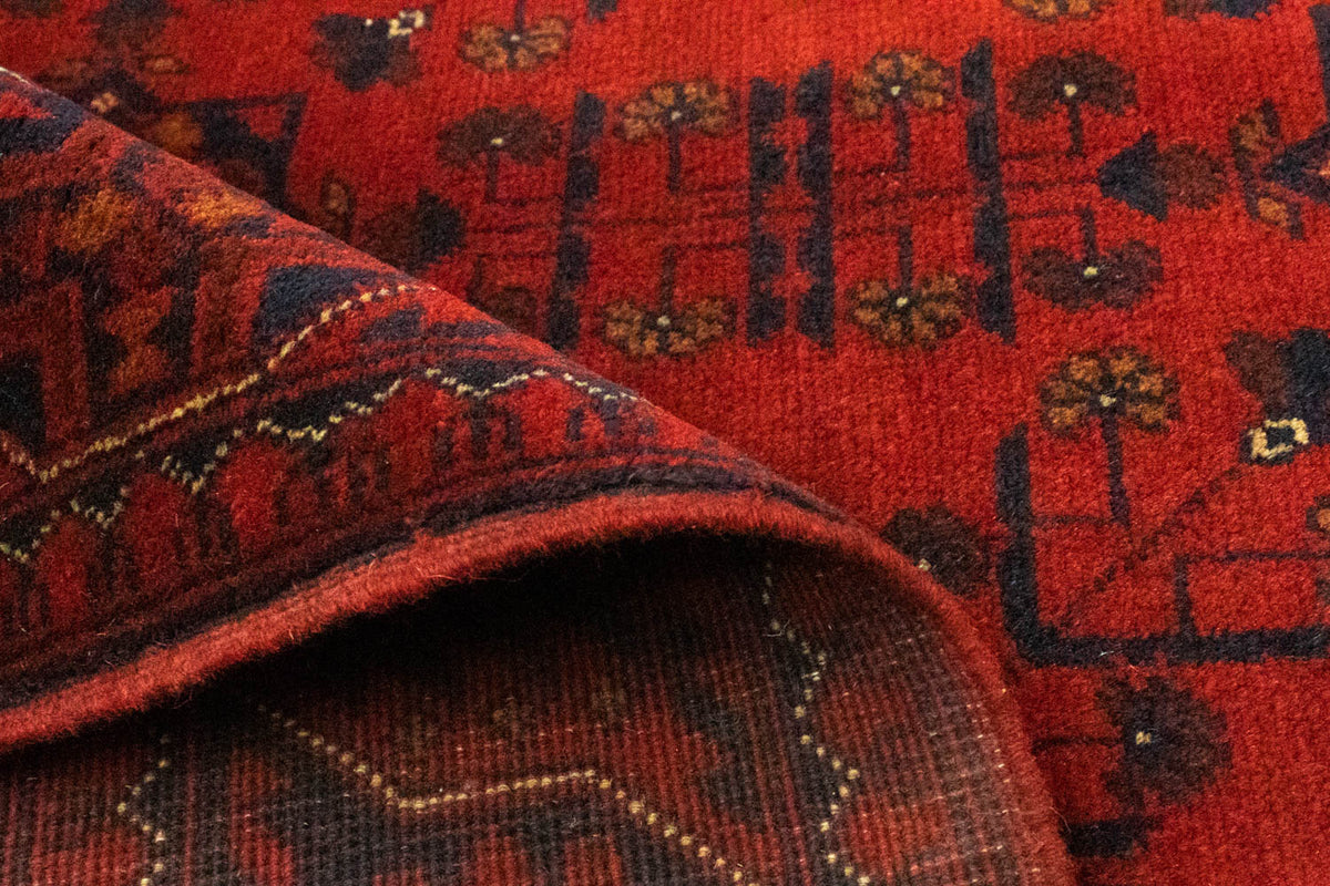 Afghansk matta - Kunduz - 195 x 154 cm - röd