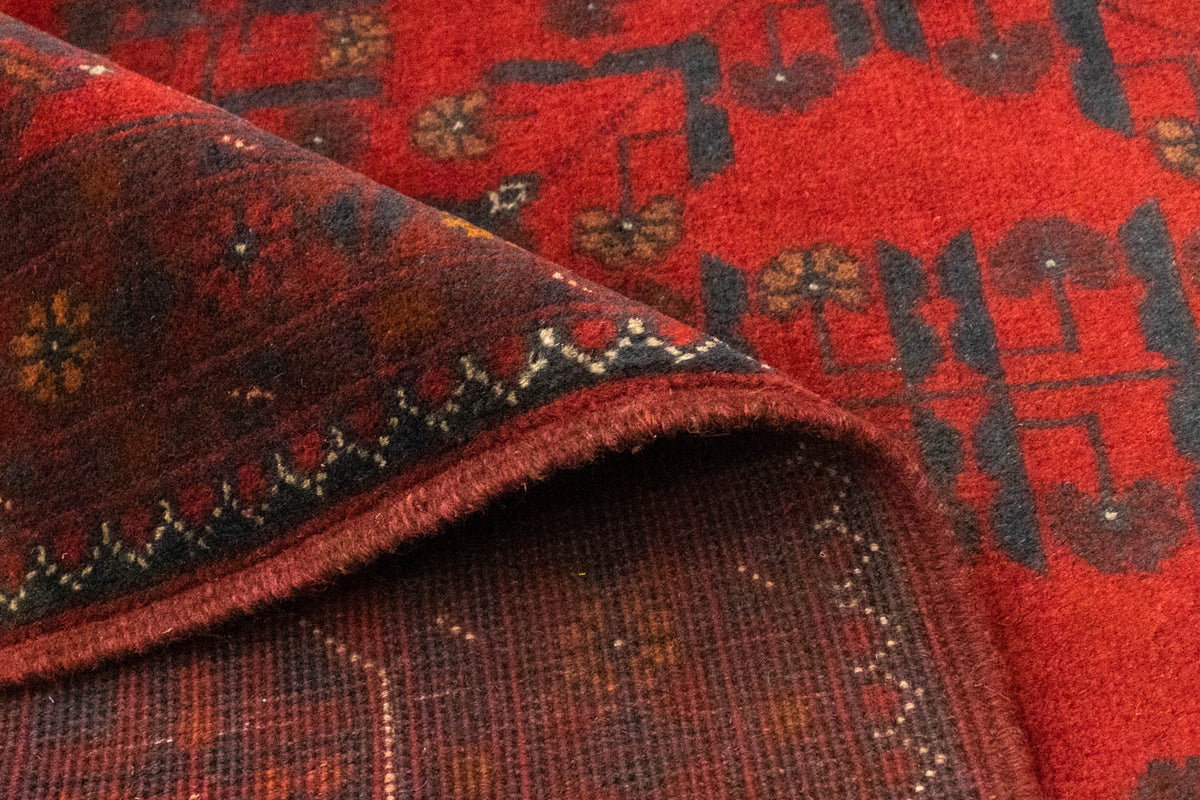 Afghansk matta - Kunduz - 196 x 151 cm - röd