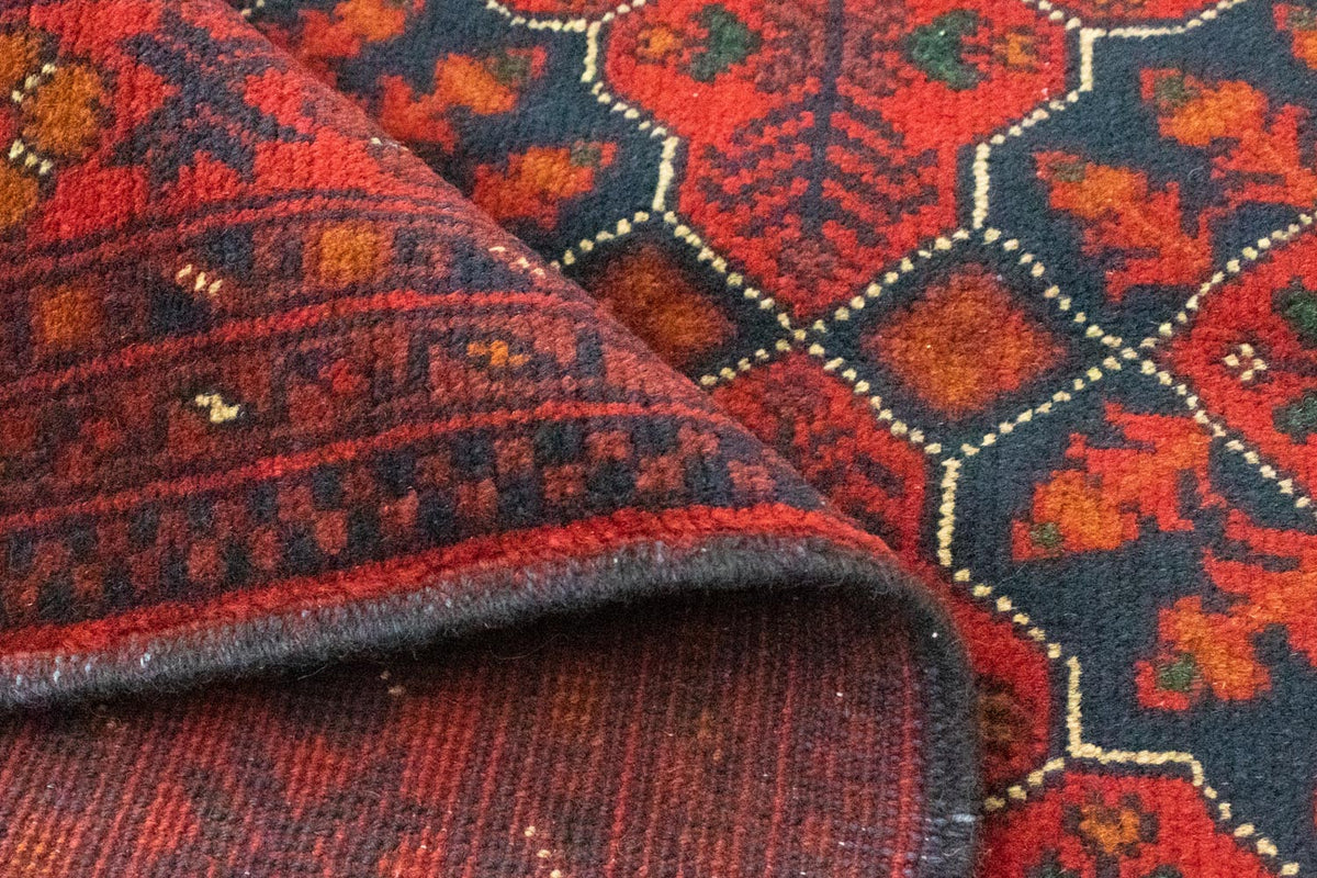 Afghansk matta - Kunduz - 146 x 99 cm - röd