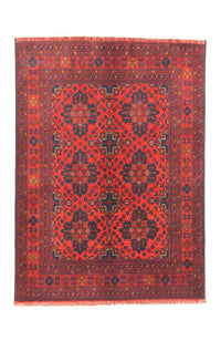 Afghansk matta - Kunduz - 142 x 103 cm - röd