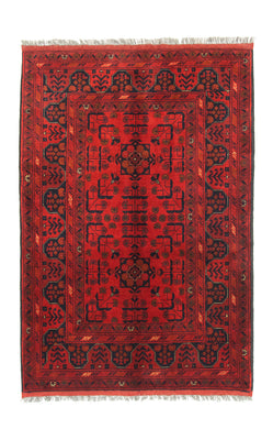 Afghansk matta - Kunduz - 156 x 105 cm - röd