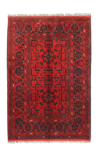 Afghansk matta - Kunduz - 156 x 105 cm - röd