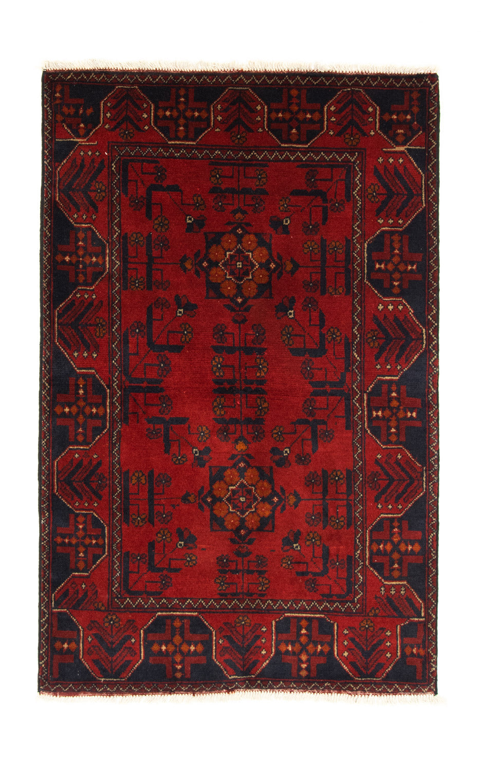 Afghansk matta - Kunduz - 125 x 83 cm - röd
