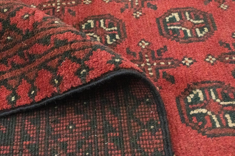 Afghansk matta - Filpa - 391 x 299 cm - mörkröd