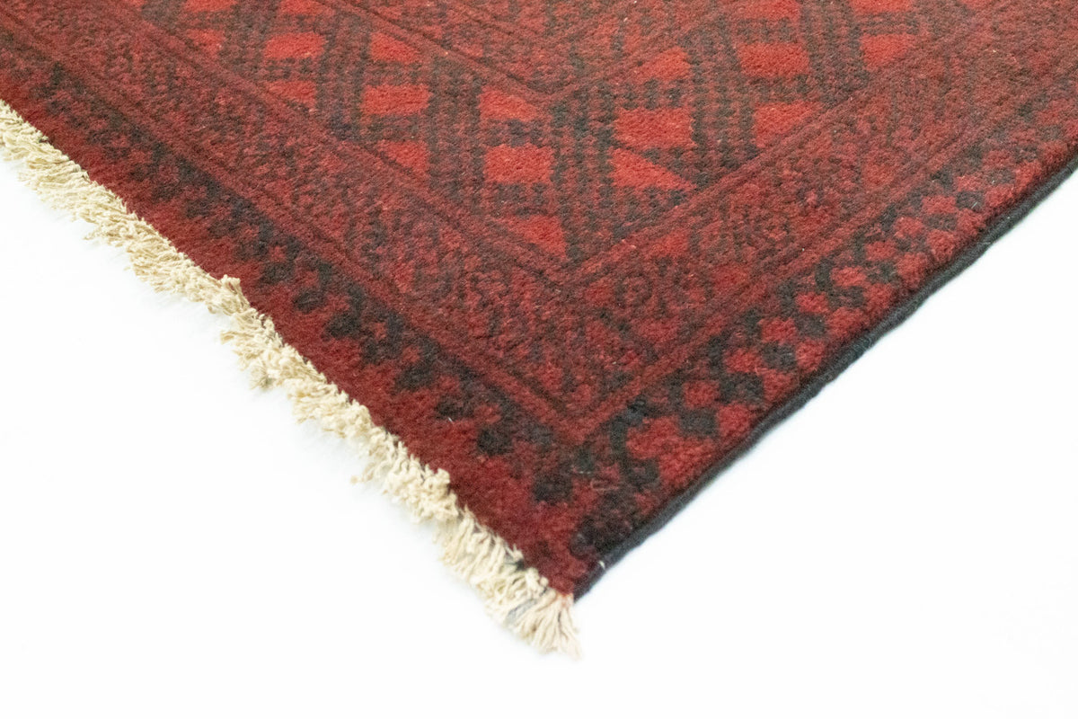 Afghansk matta - Filpa - 345 x 256 cm - mörkröd