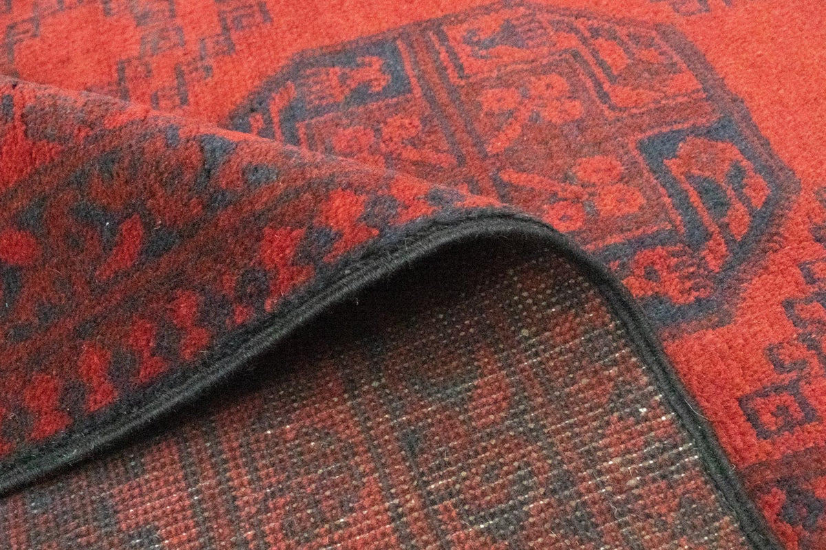 Afghansk matta - Filpa - 329 x 250 cm - mörkröd