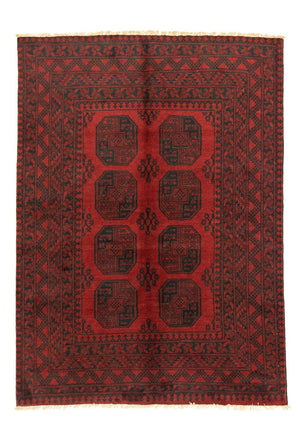 Afghansk matta - Filpa - 196 x 145 cm - röd