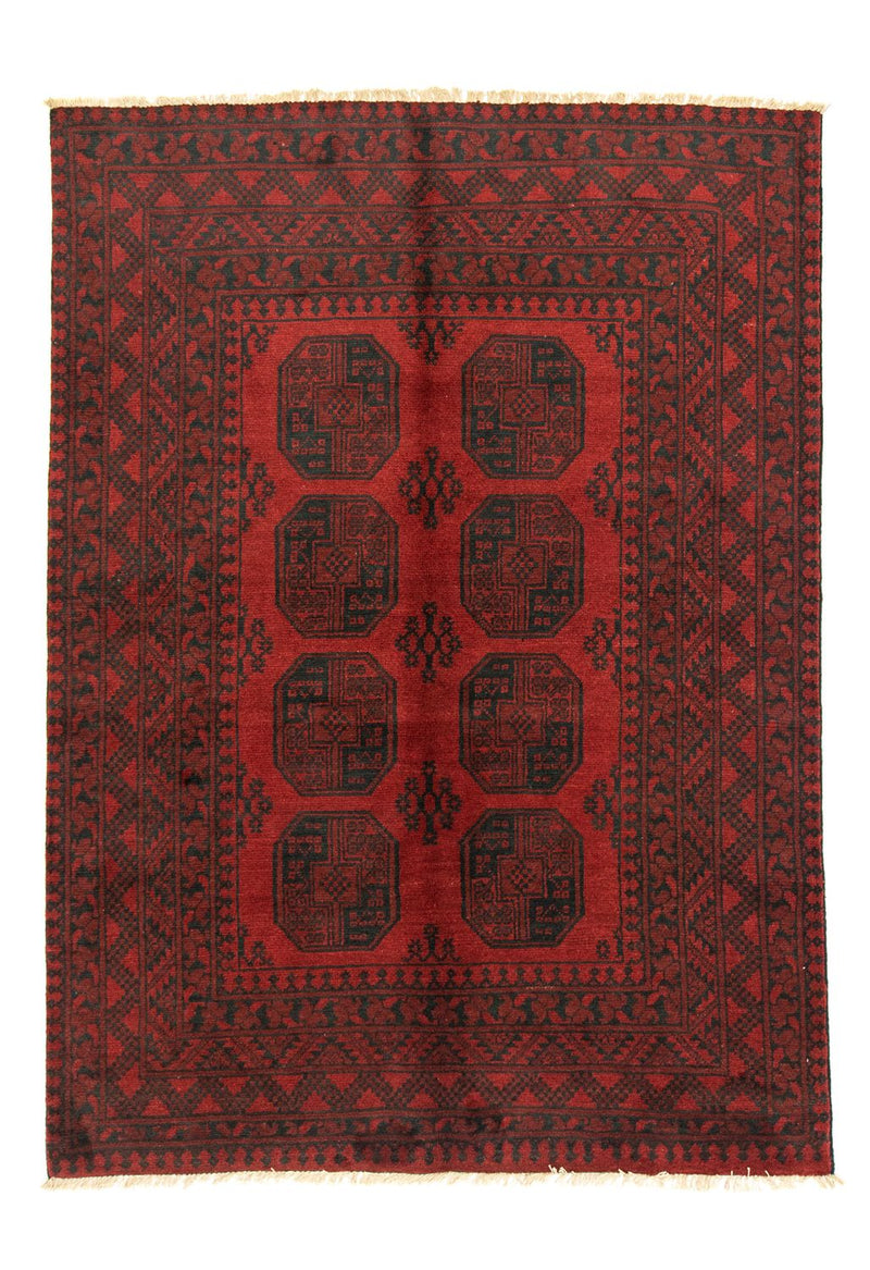 Afghansk matta - Filpa - 196 x 145 cm - röd