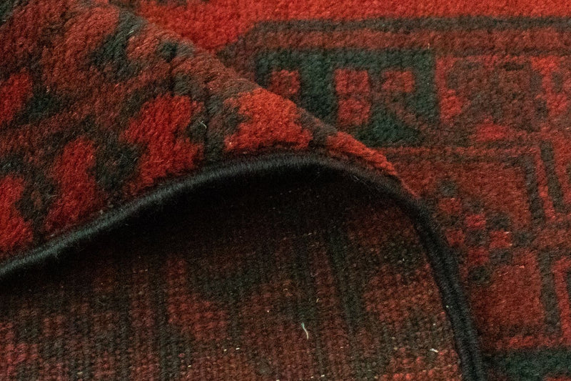 Afghansk matta - Filpa - 196 x 145 cm - röd