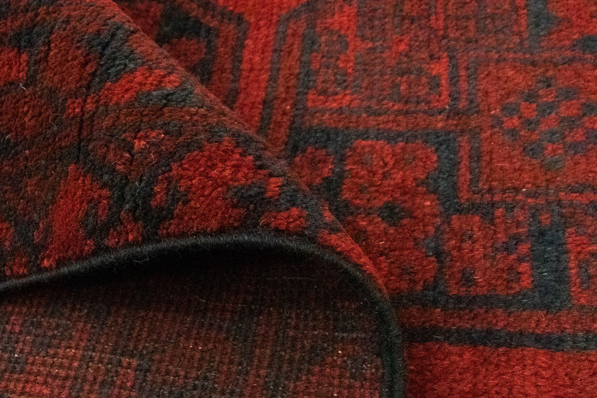 Afghansk matta - Filpa - 194 x 152 cm - röd