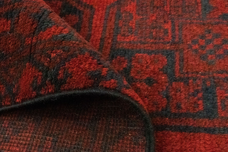 Afghansk matta - Filpa - 194 x 152 cm - röd