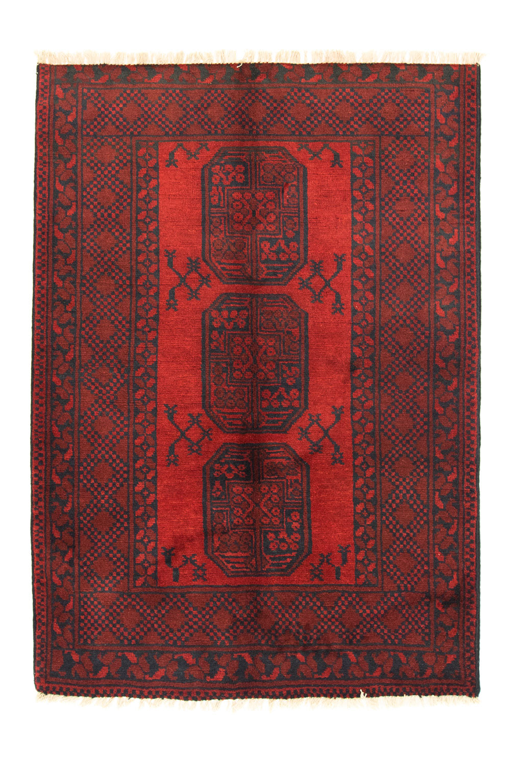 Afghansk matta - Filpa - 148 x 106 cm - röd