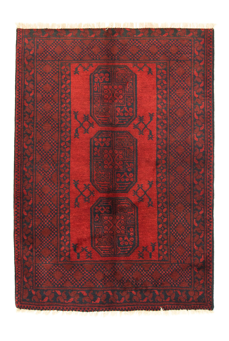 Afghansk matta - Filpa - 148 x 106 cm - röd