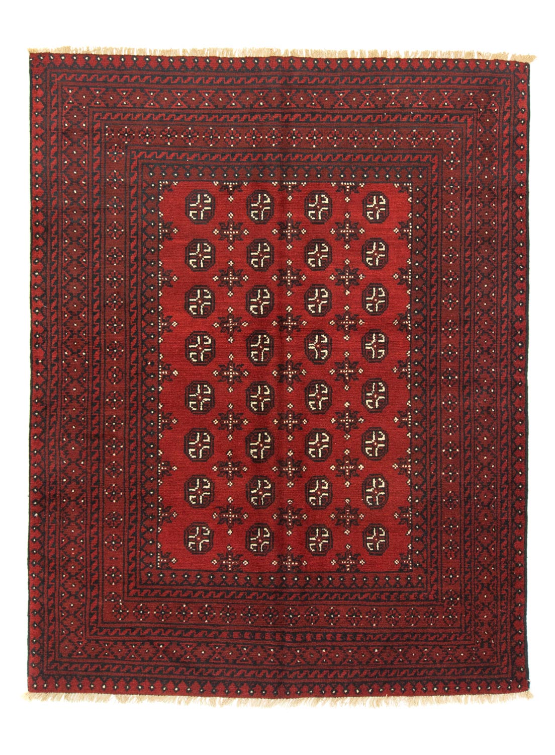 Afghansk matta - Filpa - 193 x 149 cm - röd