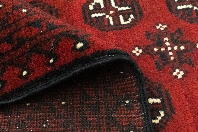 Afghansk matta - Filpa - 193 x 149 cm - röd