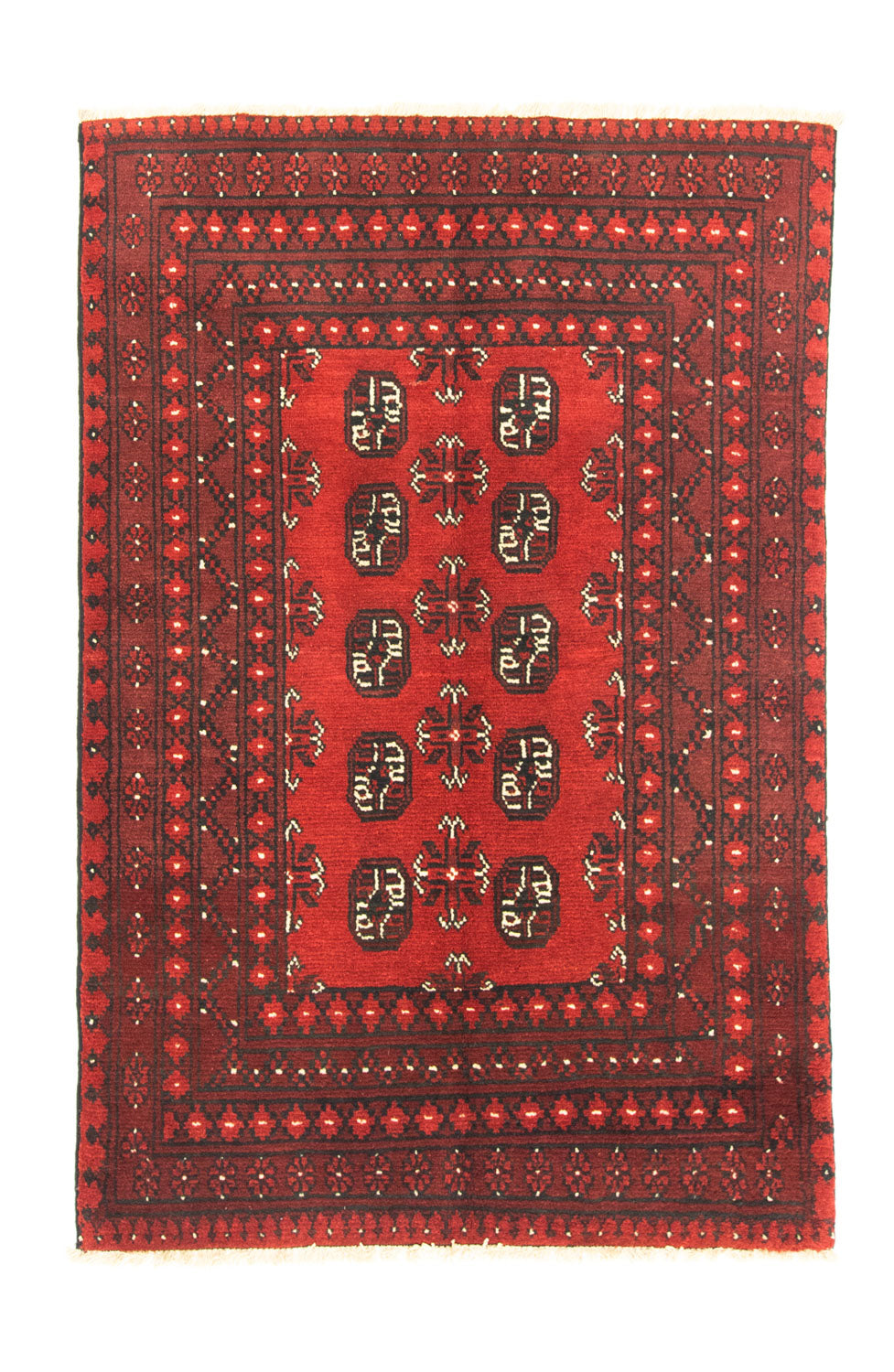 Afghansk matta - Filpa - 141 x 98 cm - röd