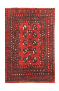Afghansk matta - Filpa - 141 x 98 cm - röd
