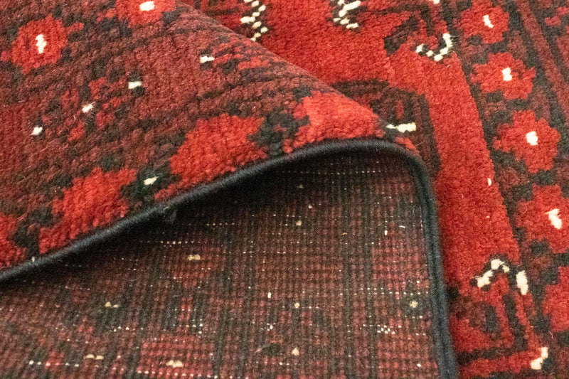 Afghansk matta - Filpa - 141 x 98 cm - röd