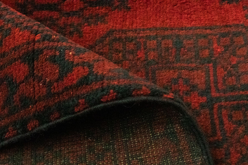 Afghansk matta - Filpa - 194 x 151 cm - röd