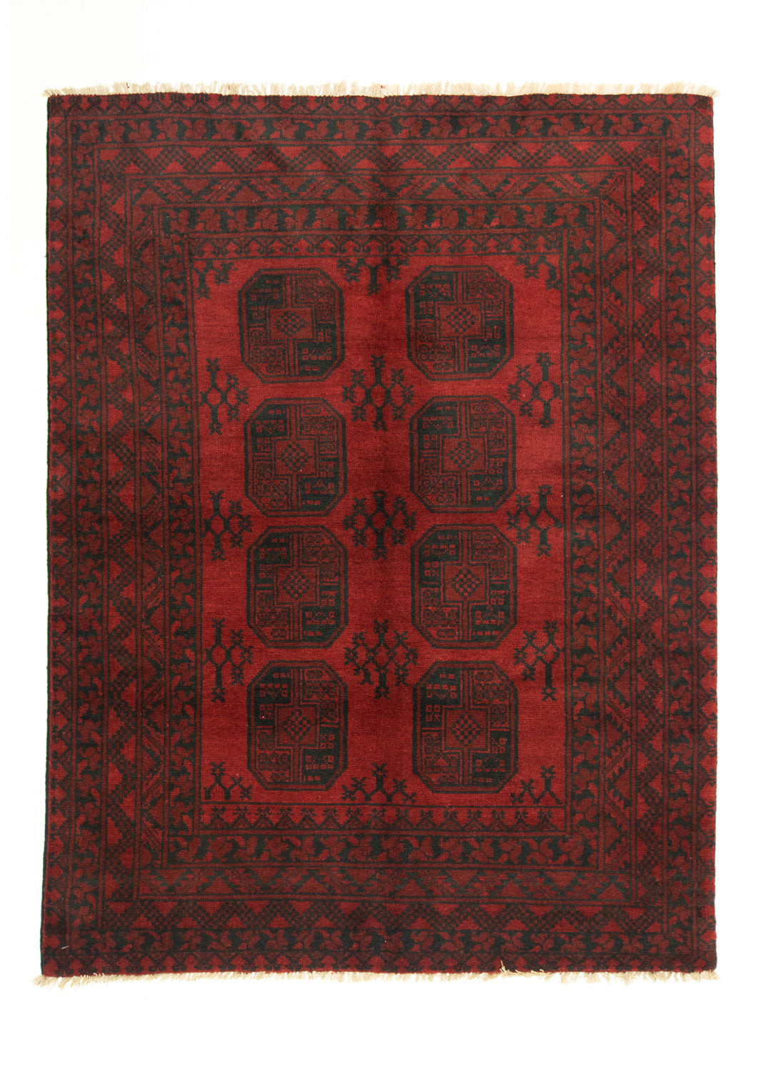 Afghansk matta - Filpa - 193 x 147 cm - röd