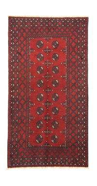 Afghansk matta - Filpa - 192 x 99 cm - röd