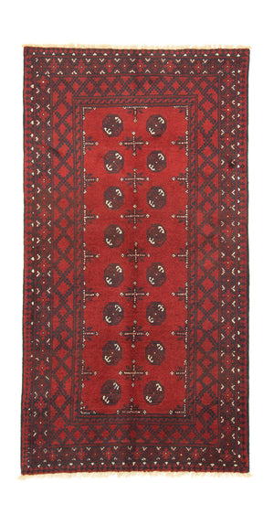 Afghansk matta - Filpa - 192 x 99 cm - röd
