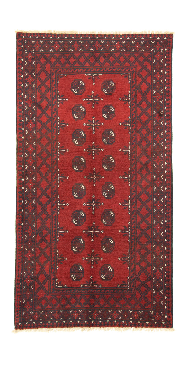Afghansk matta - Filpa - 192 x 99 cm - röd