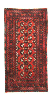 Runner Afghansk matta - Filpa - 200 x 100 cm - röd