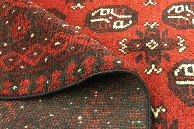 Runner Afghansk matta - Filpa - 200 x 100 cm - röd