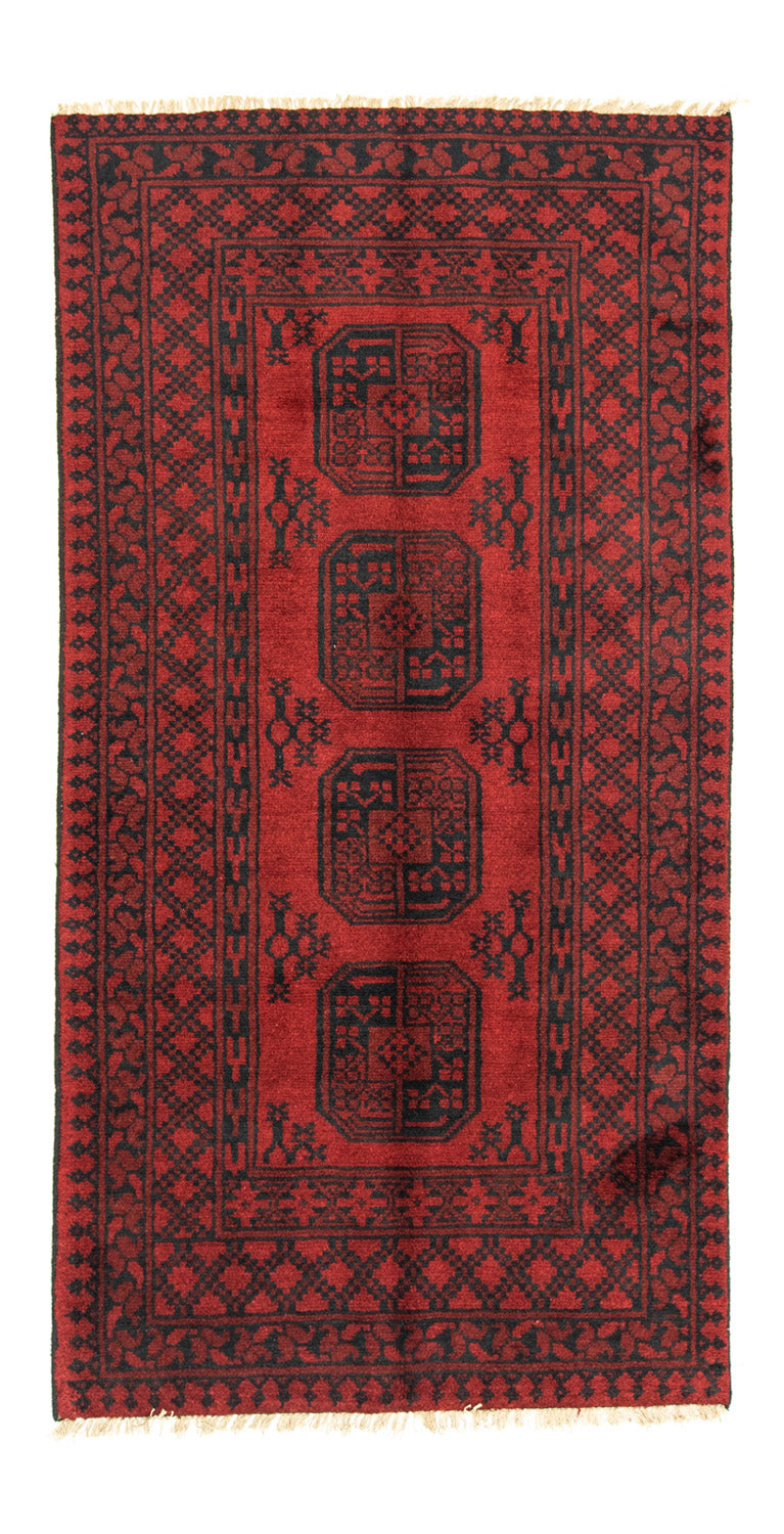 Afghansk matta - Filpa - 198 x 96 cm - röd