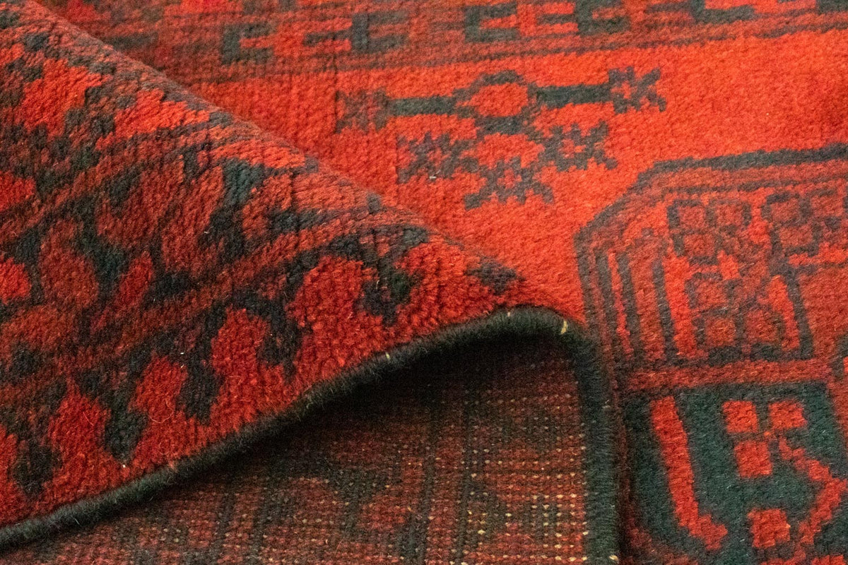 Afghansk matta - Filpa - 198 x 96 cm - röd